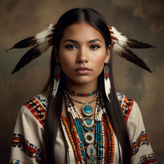 Default_A_beautiful_young_Native_American_woman_wearing_tradit_1