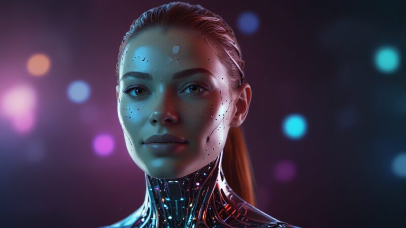 Default_Scifi_style_image_Glowing_3D_hologram_of_a_cyborgs_he_0