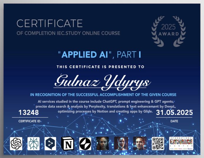 GulnazYdyrys683-Прикладной-ИИ-Часть-I-AAI-Part-I-Certificate-IEC-online-courses
